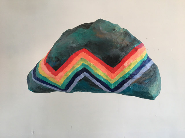 Stormy Rainbow Cloud Acrylic painting Stormy Rainbow Cloud by Julie Gladstone