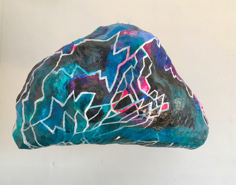 Dark Lightning Cloud Acrylic painting Dark Lightning Cloud by Julie Gladstone