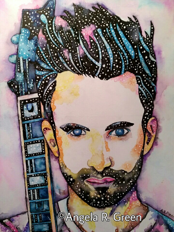 Guys with Guitars #2 Painting Guys with Guitars #2 by Angela Green
