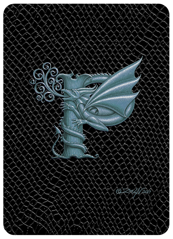 Dragon P, Silver 5x7" print Print Dragon P, Silver 5x7" print by Sue Ellen Brown
