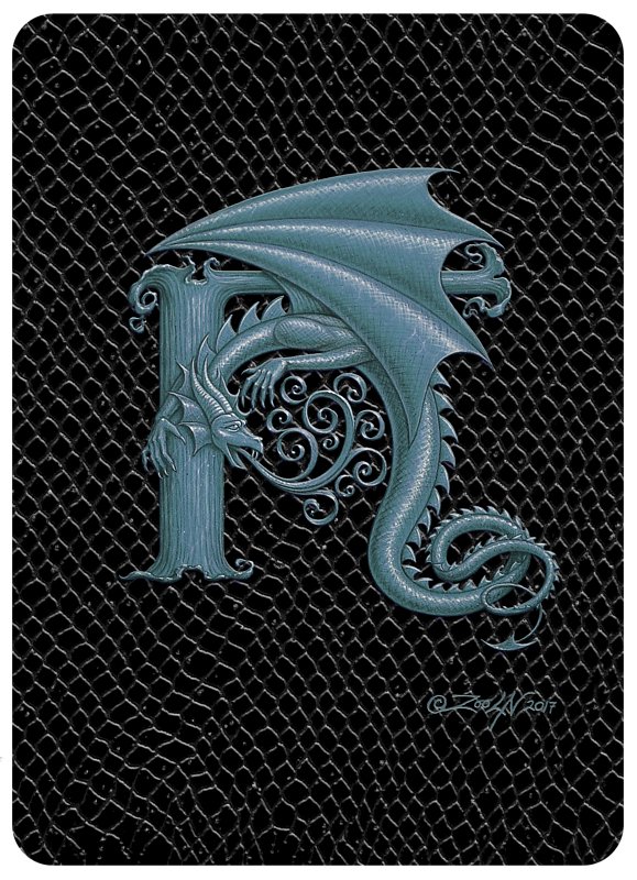Dragon H, Silver 5x7" print Print Dragon H, Silver 5x7" print by Sue Ellen Brown