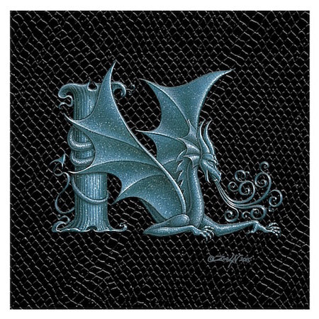 Dragon N, Silver 4x4" Print Dragon N, Silver 4x4" by Sue Ellen Brown