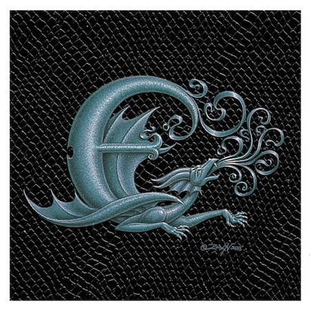 Dragon E, Silver 4x4 Print Dragon E, Silver 4x4" by Sue Ellen Brown