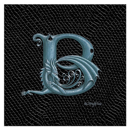 Dragon B, Silver 4x4" Print Dragon B, Silver 4x4" by Sue Ellen Brown