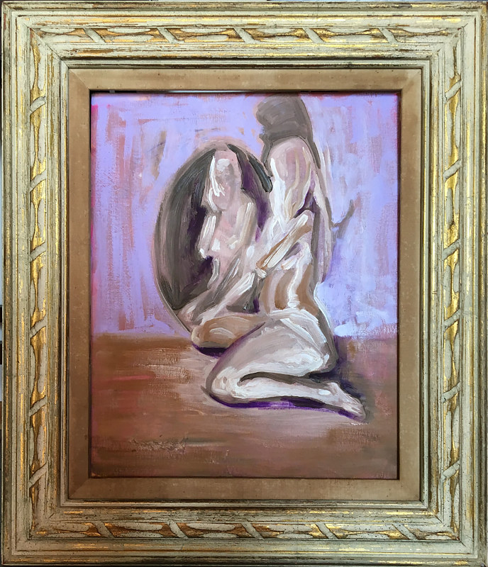 Self Reflection Oil painting Self Reflection by Pamela Neswald