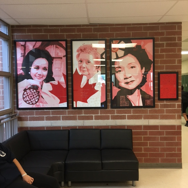 Adrienne Clarkson P. S. - Student Mural - Portrait of Adrienne Clarkson installed on site Acrylic painting Adrienne Clarkson P. S. - Student Mural - Portrait of Adrienne Clarkson installed on site by Cindy Scaife