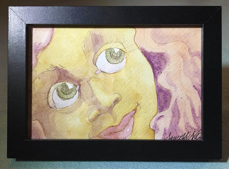 Tiny 4x6 cartoon watercolor: Good Idea Watercolor Tiny 4x6 cartoon watercolor: Good Idea by Pamela Neswald