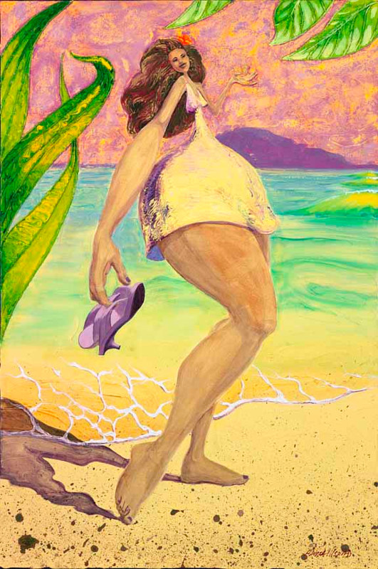 Pau Hana 24x36, hand embellished Painting Pau Hana 24x36, hand embellished by Pamela Neswald