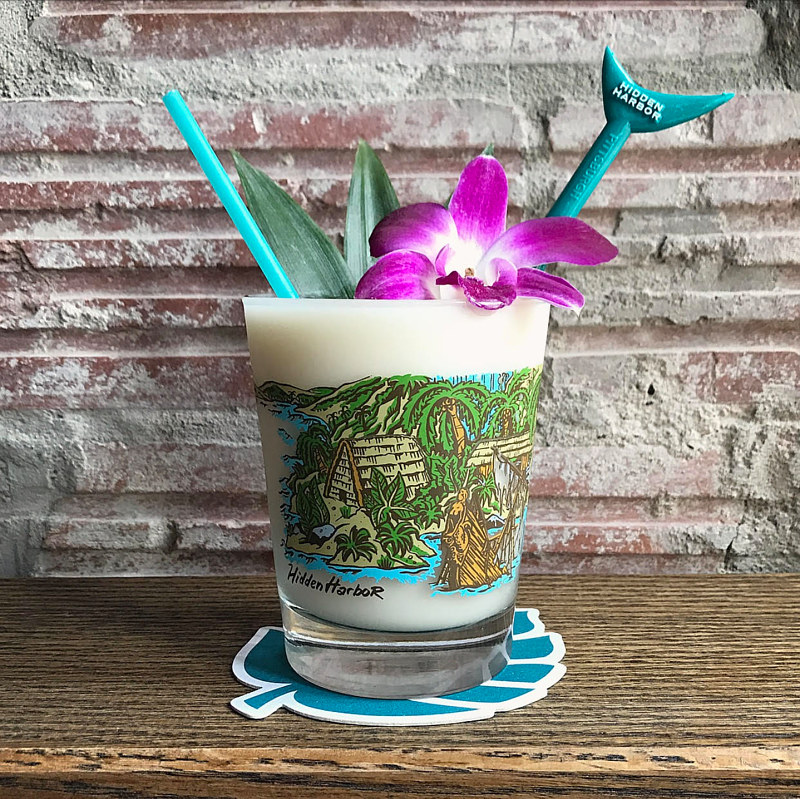 Screen-Printed Mai-Tai glass for Hidden Harbor Screen-Printed Mai-Tai glass for Hidden Harbor by Kenneth M Ruzic