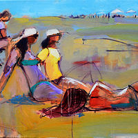 Abstract-figure-painting-Friends on the beach-24-36-2017-Available //images.artistrunwebsite.com/gallery/img_2517051515759321_large.jpg?1619624318