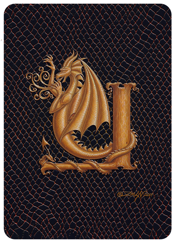 Dragon Y, gold 5x7" Print Dragon Y, gold 5x7" by Sue Ellen Brown