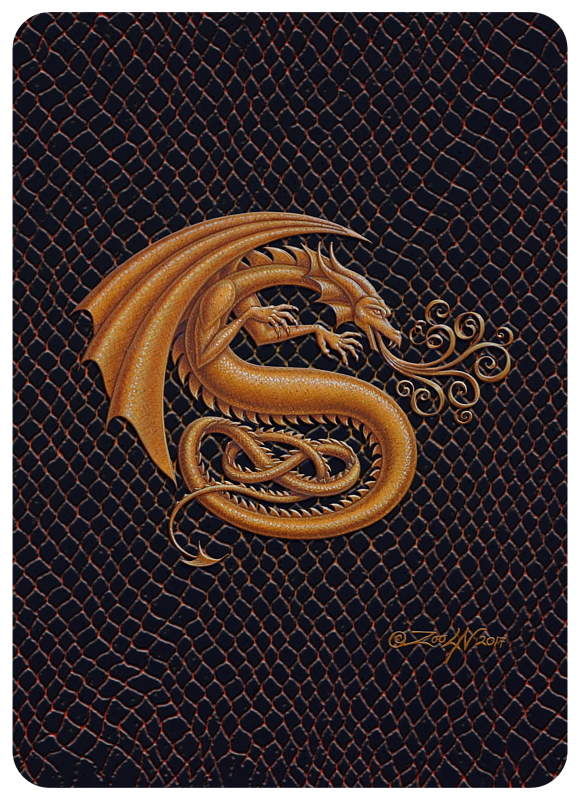 Dragon S, gold 5x7" Print Dragon S, gold 5x7" by Sue Ellen Brown