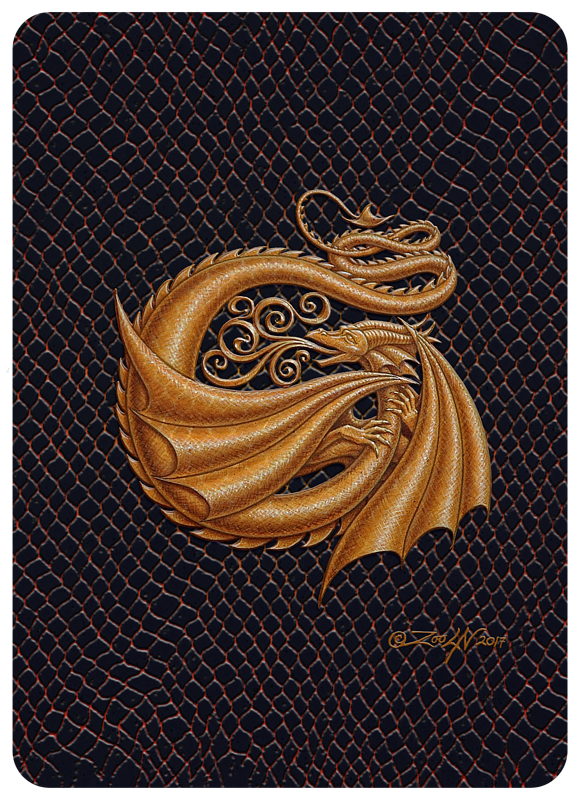 Dragon G, gold 5x7" Print Dragon G, gold 5x7" by Sue Ellen Brown