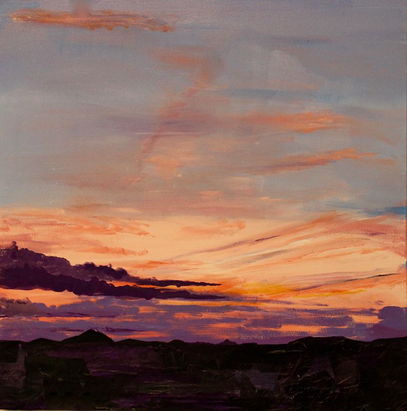 "Heading East 6 AM" This painting was my take on Jackson Brownes song of Looking East Mixed-media artwork "Heading East 6 AM" This painting was my take on Jackson Brownes song of Looking East by Steve Latimer