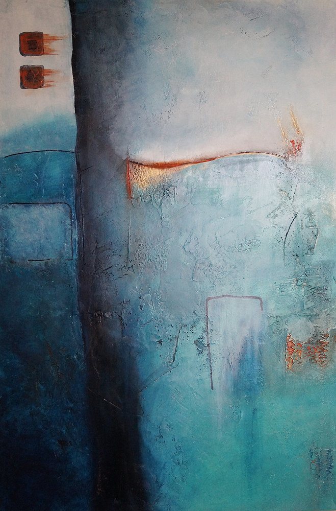 Return to: Sold Art Acrylic painting Indigo Meditation by Ginger Thomas
