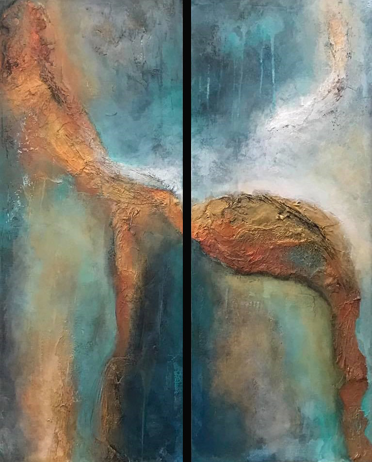 Return to: Sold Art Acrylic painting Copper Illusion I & II by Ginger Thomas