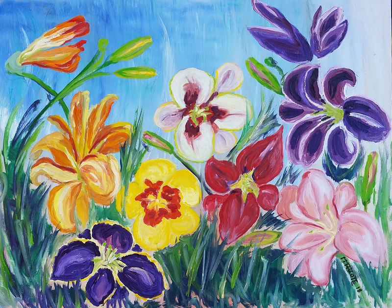 Daylilies Oil painting Daylilies by Michelle Marcotte