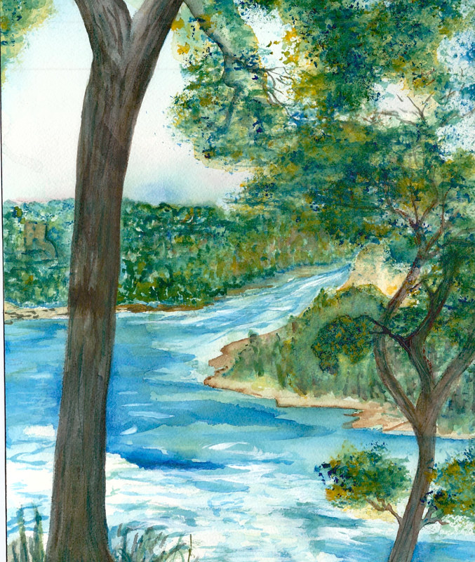 "Trees Over the River" Print "Trees Over the River" by Jeanne McMenimen