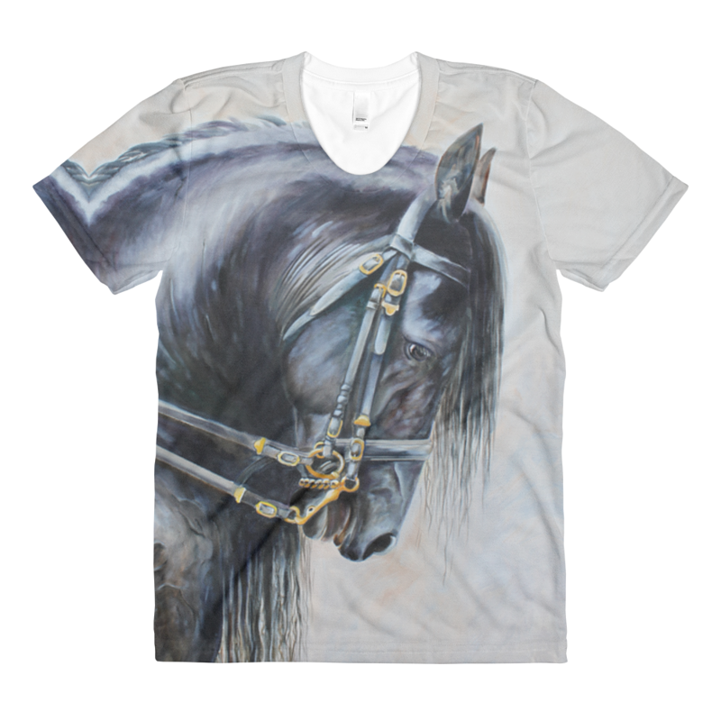 The Friesian Womens T Print The Friesian Womens T by Debbie Hart