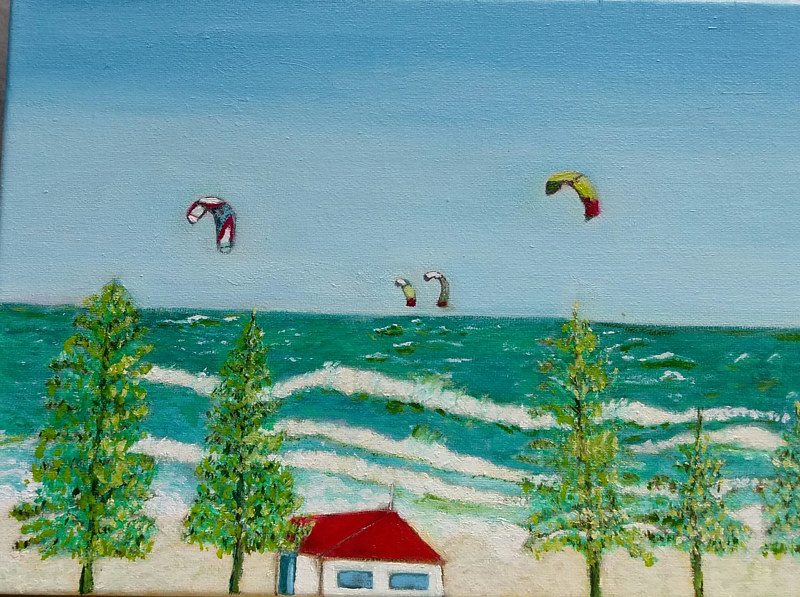 Beside the Sea Oil painting Beside the Sea by Gwenda Branjerdporn