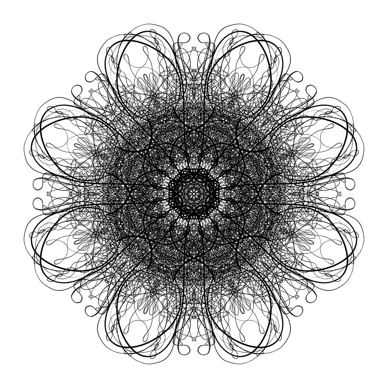 Hovig 18027 Mandala from Flare #1 (1800x1800) Print Hovig 18027 Mandala from Flare #1 (1800x1800) by John Hovig