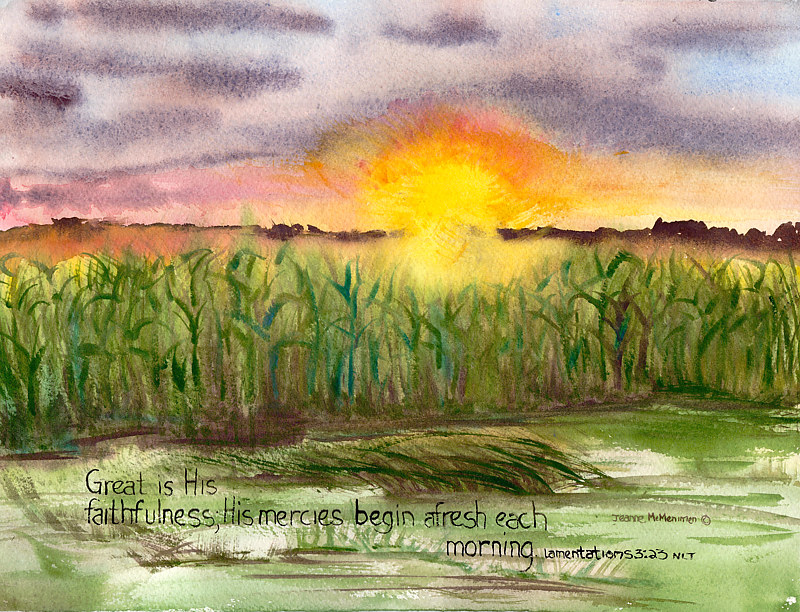 "Great Is His Faithfulness" Print "Great Is His Faithfulness" by Jeanne McMenimen