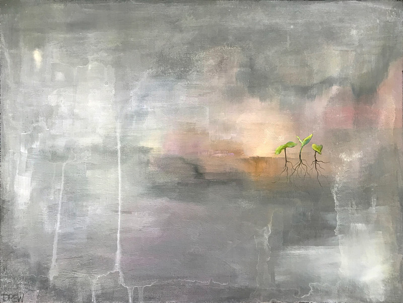 Rooted Acrylic painting Rooted by Drew Marin