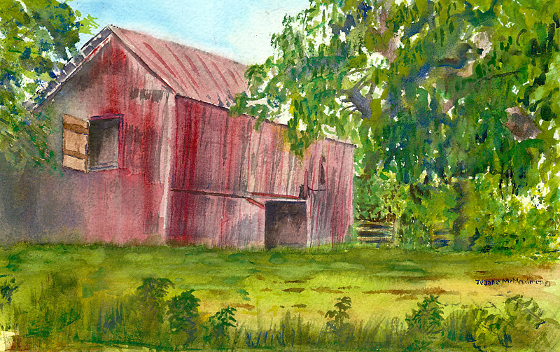 "Red Barn" Print "Red Barn" by Jeanne McMenimen