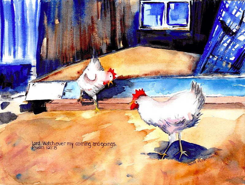 "Chickens" Print "Chickens" by Jeanne McMenimen