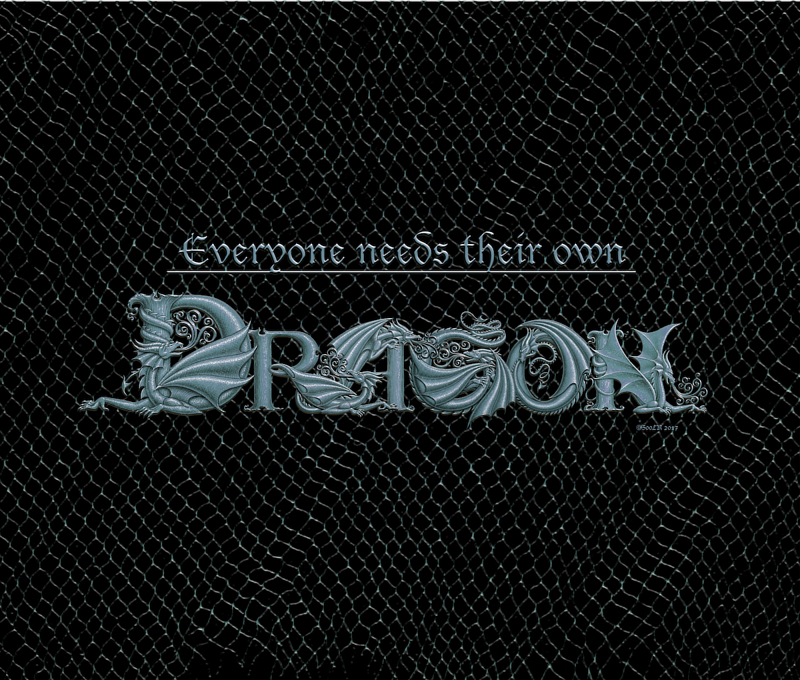 Everyone needs their own Dragon (silver) Print Everyone needs their own Dragon (silver) by Sue Ellen Brown