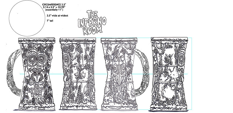 Inferno Room mug drawing Drawing Inferno Room mug drawing by Kenneth M Ruzic