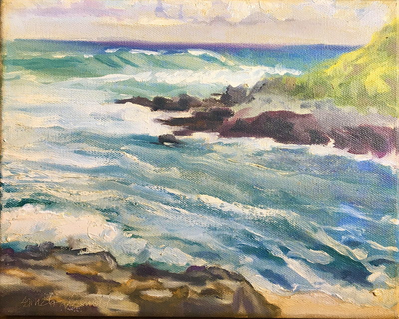 Ho'okipa Cove Oil painting Ho'okipa Cove by Pamela Neswald