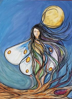 Moth and Moon Magic Watercolor Moth and Moon Magic by Cary Wyninger