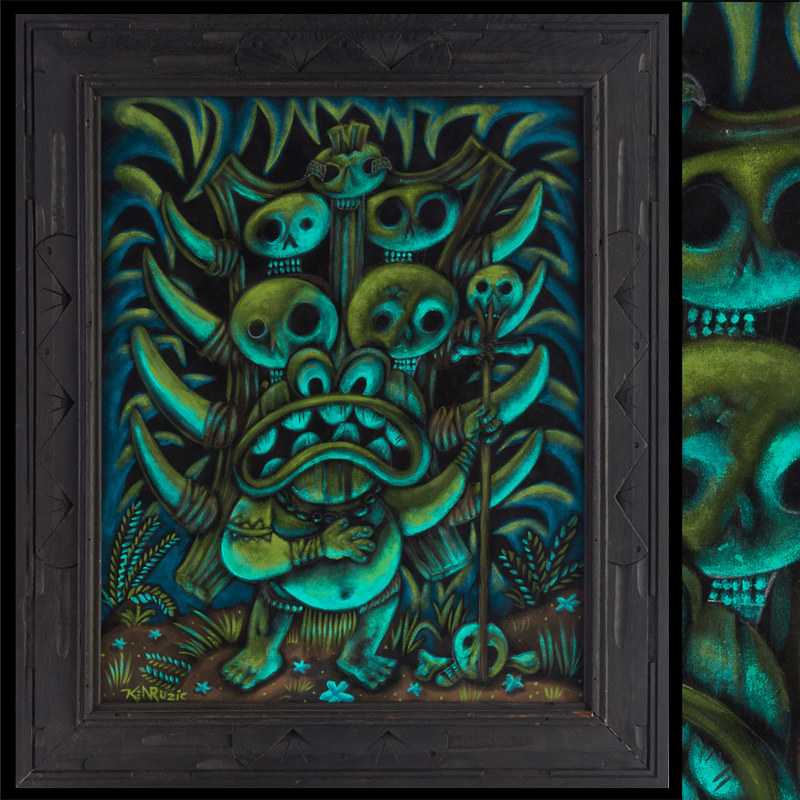 The Cannibal King's Regal Stance Acrylic painting The Cannibal King's Regal Stance by Kenneth M Ruzic
