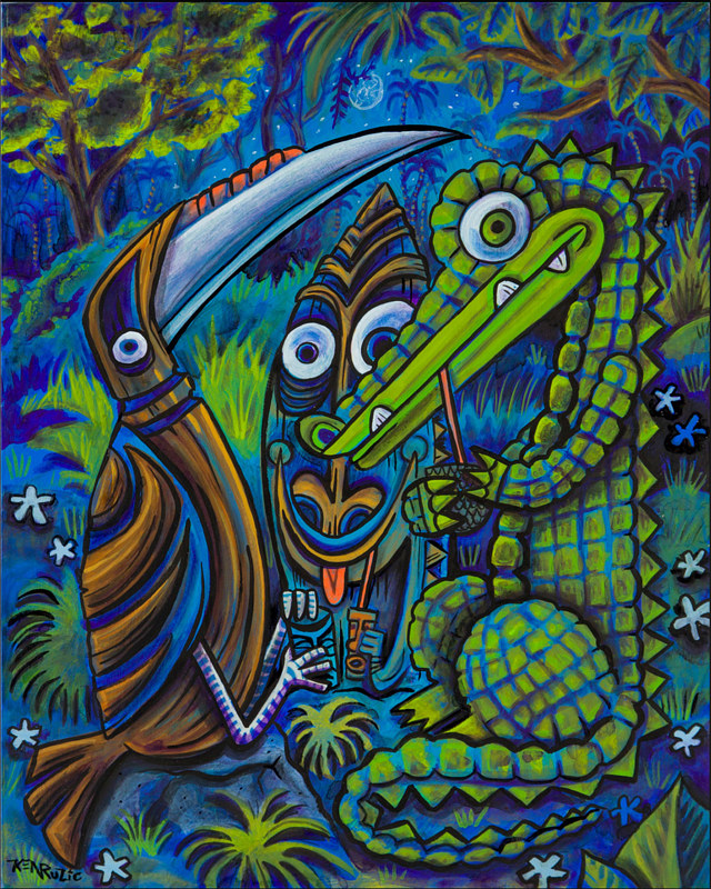 Jungle Libation Acrylic painting Jungle Libation by Kenneth M Ruzic