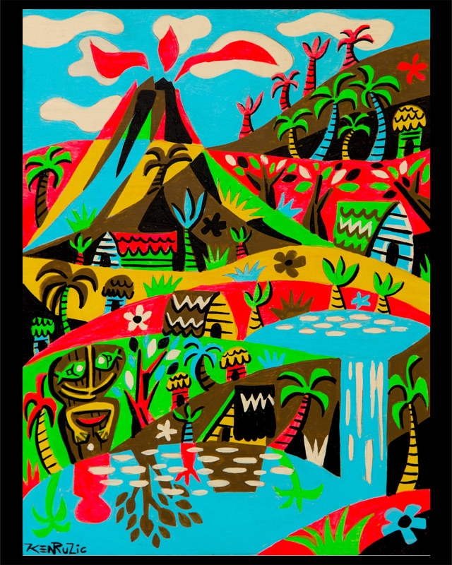 the Volcano's Afternoon Display Acrylic painting the Volcano's Afternoon Display by Kenneth M Ruzic