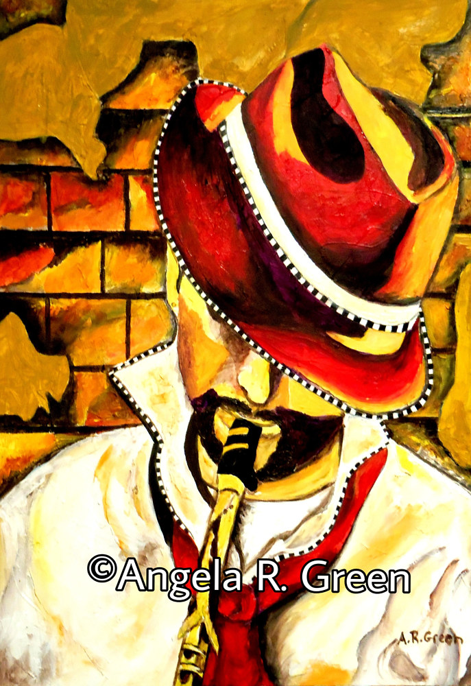 Return to: The Essence of Jazz Acrylic painting Jazz Swagg by Angela Green