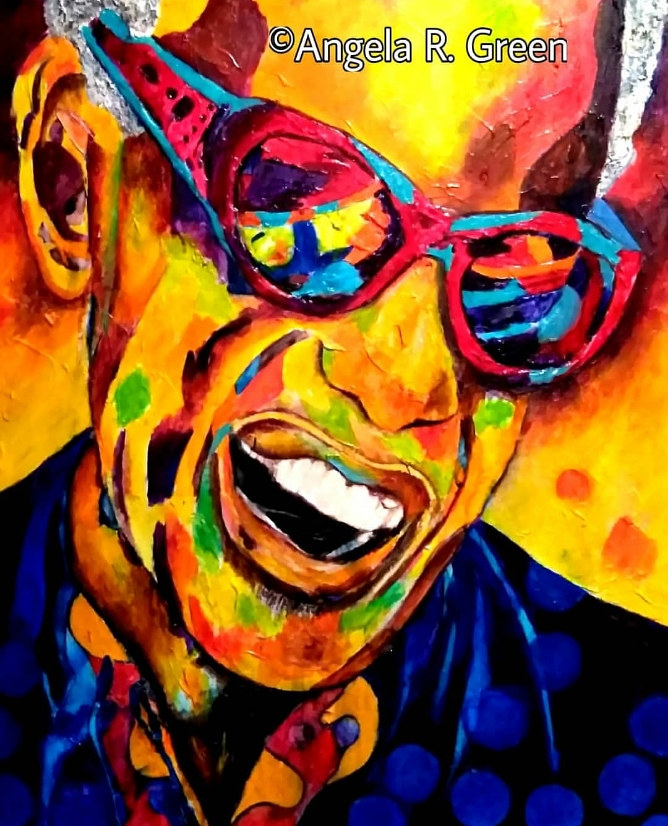 Return to: New Works Acrylic painting Ray V by Angela Green