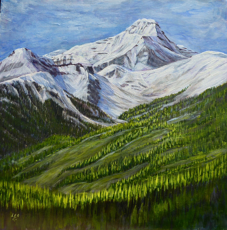 Spring Comes to Mount Nelson Acrylic painting Spring Comes to Mount Nelson by Cecilia Lea