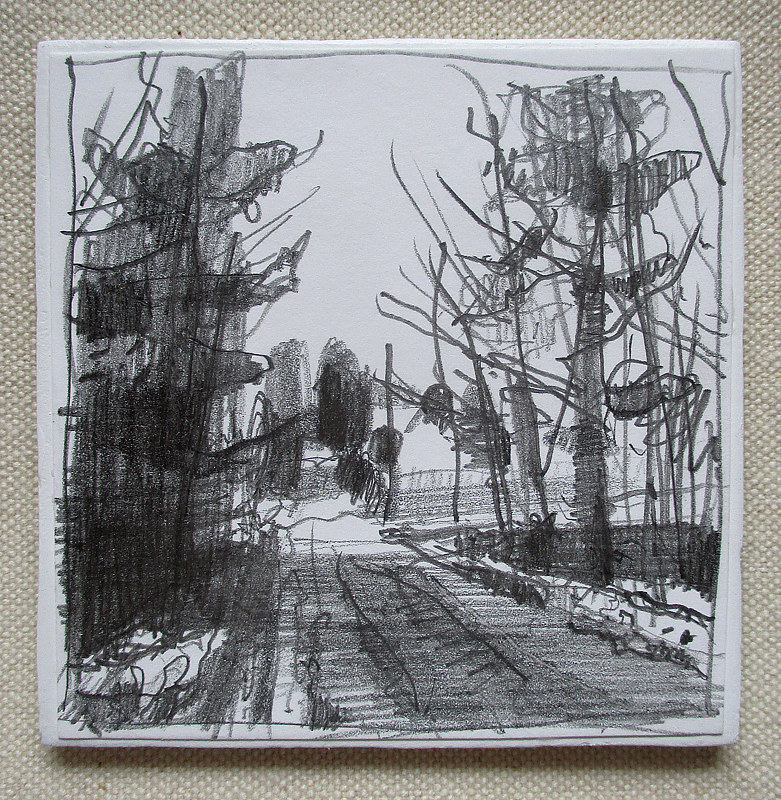 The Road Drawing The Road by Harry Stooshinoff