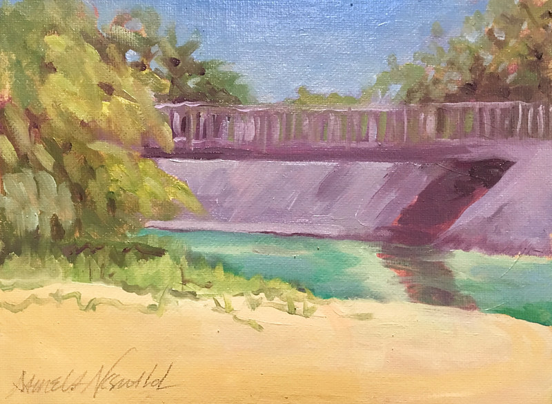Kalialinui Footbridge Oil painting Kalialinui Footbridge by Pamela Neswald