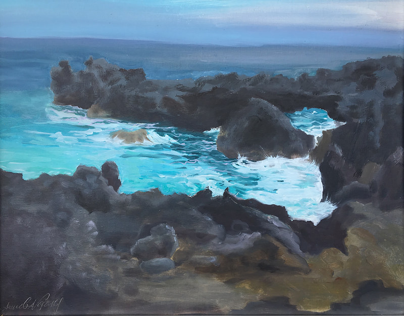 Wai'anapanapa Splendor Oil painting Wai'anapanapa Splendor by Pamela Neswald