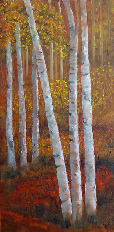 WoodlandColours#1 Acrylic painting WoodlandColours#1 by Cecilia Lea