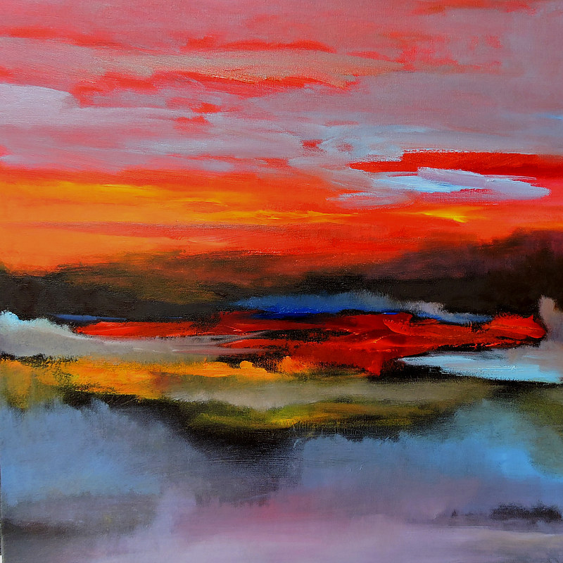 Hot Sunset Oil painting Hot Sunset by Svetlana Barker