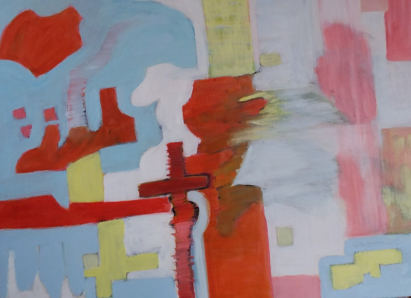 Abstraction in Red Oil painting Abstraction in Red by Gwenda Branjerdporn