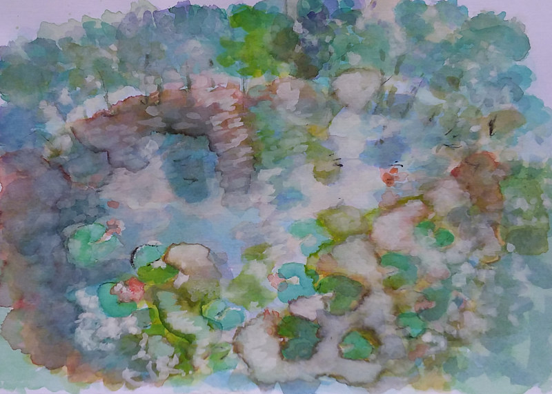 Cedar Lake Watercolor Cedar Lake by Gwenda Branjerdporn