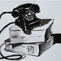 Telephone with two phone books,2019 //images.artistrunwebsite.com/gallery/img_2837051562061336_large.jpg?1658978254