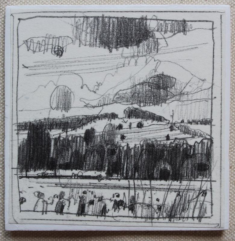 Hilltop, July 2 Drawing Hilltop, July 2 by Harry Stooshinoff