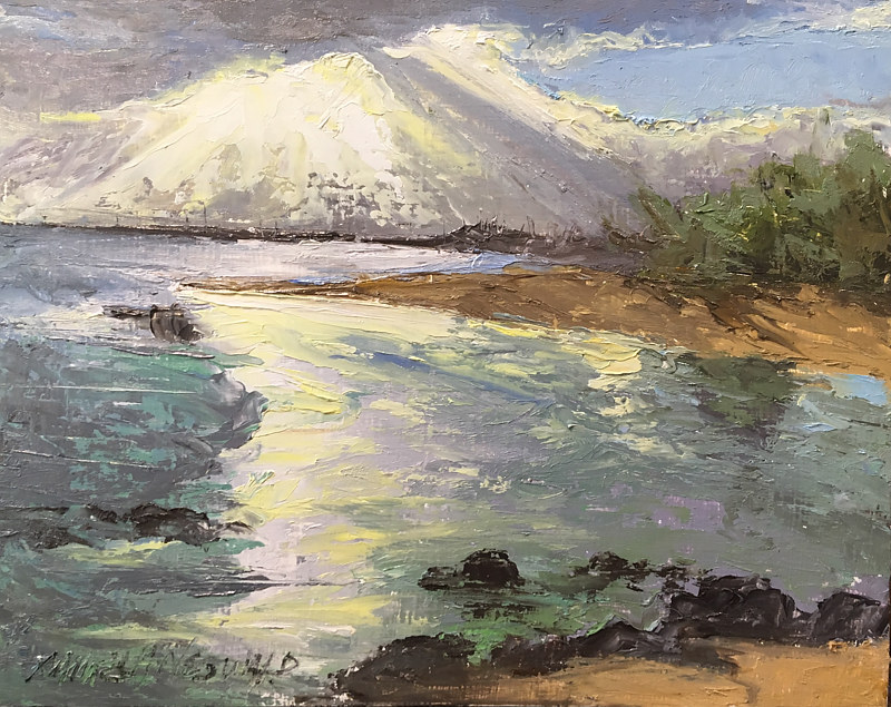 Morning Light Baby Beach Oil painting Morning Light Baby Beach by Pamela Neswald