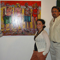 Jan Stefanowicz with painting in his home. //images.artistrunwebsite.com/gallery/img_290331445581039_large.jpg?1520849535